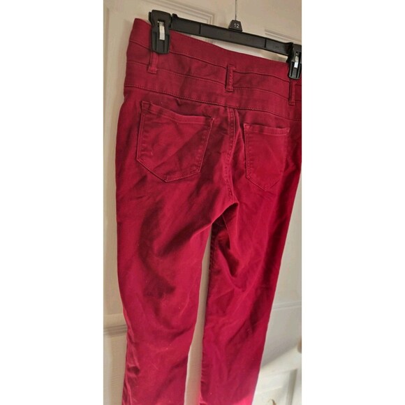 Refuge Hi - Waist Super Skinny Jeggings Pants Womens Size 4 Maroon Burgandy Red - Picture 6 of 13